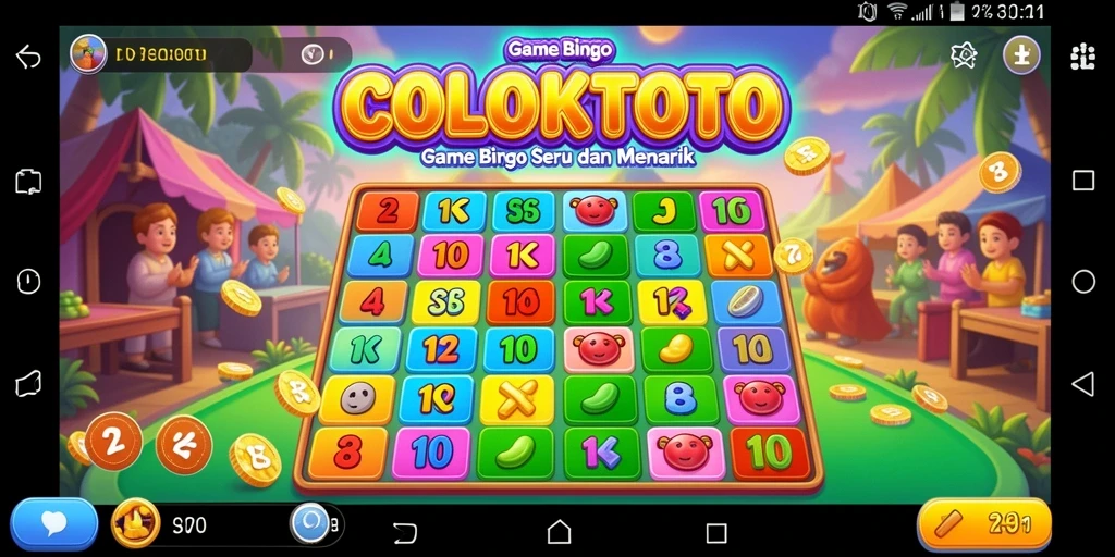 Screenshot COLOKTOTO menampilkan keseruan gameplay Bingo yang interaktif.