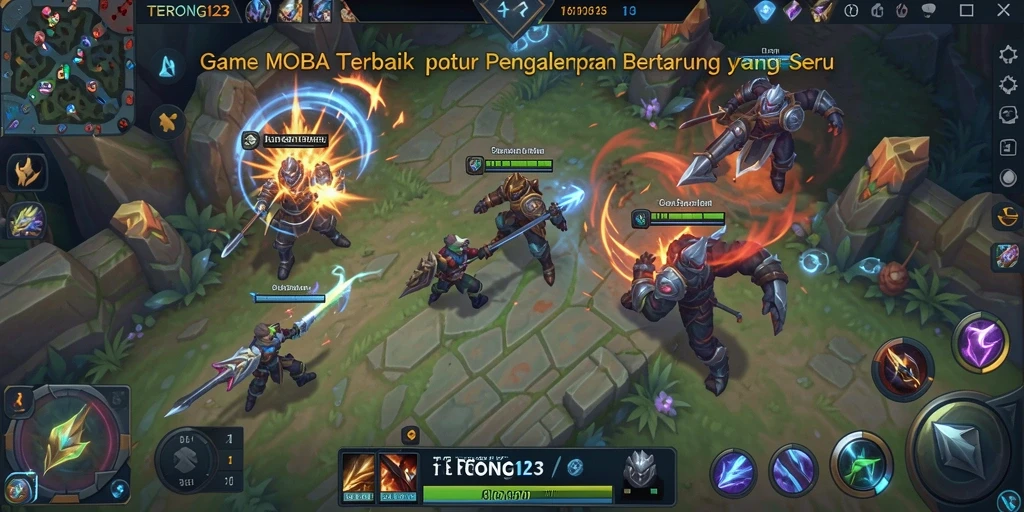 Gameplay seru dan mendebarkan di arena MOBA TERONG123.